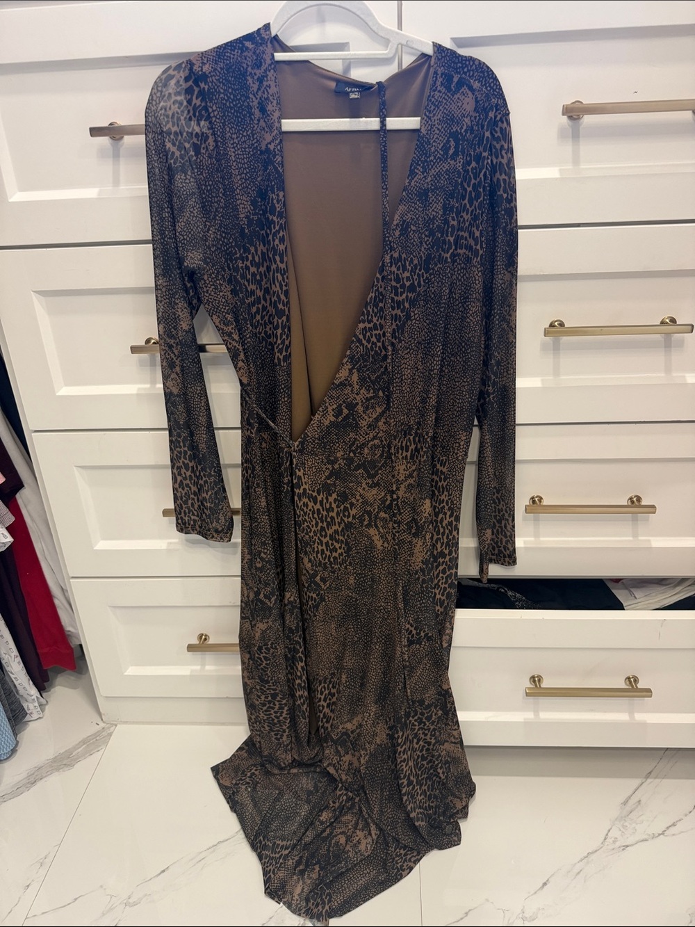 AFRM WRAP LEOPARD DRESS USED